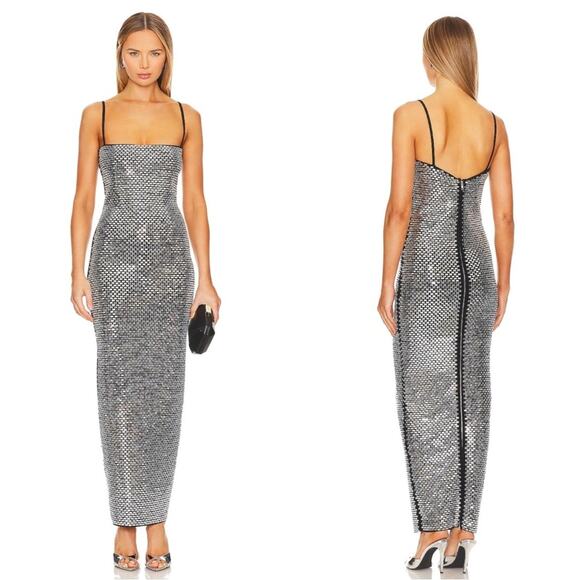 Retrofete Kyree Crystal Embellished Knit Bodycon Maxi Dress Size Small - Picture 2 of 12